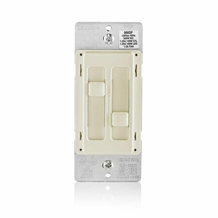 GORGEOUSGLOW Decora Sureslide Fan & LED Dimmer Slide Switch, Light Almond GO3325533